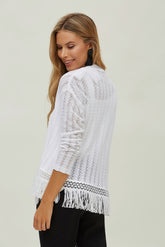 MESH KNITWEAR FRINGES JACKET
